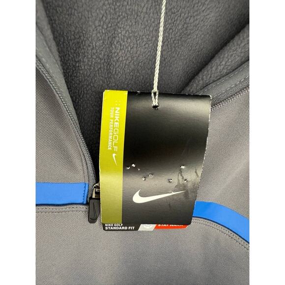 NWT Nike Golf Tour Performance Pullover Gray Blue Therma Fit 1/4 Zip Men XL - Picture 4 of 11